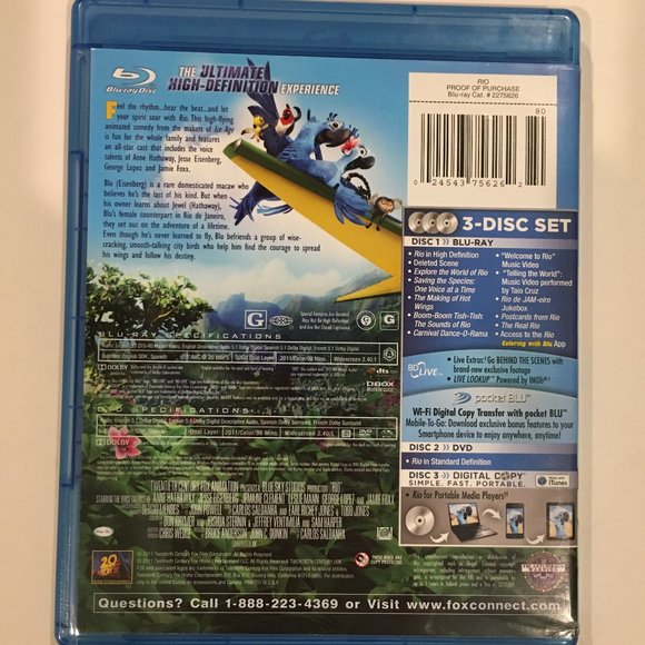 20th Century Fox RIO Blu-Ray & DVD Set - Picture 2 of 6